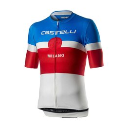 CASTELLI Cycling short sleeve jersey - MILANO - white/blue/red