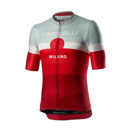 CASTELLI Cycling short sleeve jersey - MILANO - grey/bordeaux/red