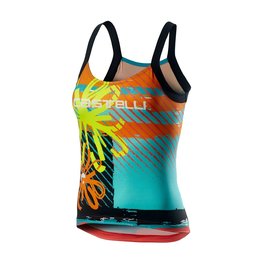 CASTELLI Cycling tank top - UPF0 LADY - yellow/multicolour