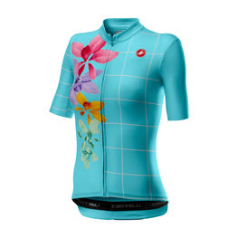 CASTELLI Cycling short sleeve jersey - FIORITA LADY - turquoise