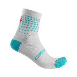 CASTELLI Cyclingclassic socks - PUNTINI LADY - light blue/white
