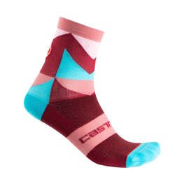 CASTELLI Cyclingclassic socks - UNLIMITED W LADY - pink/bordeaux/light blue