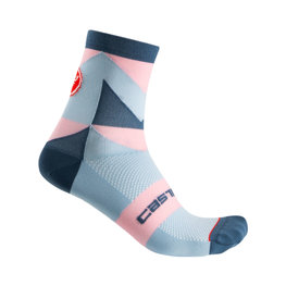 CASTELLI Cyclingclassic socks - UNLIMITED W LADY - pink/light blue/grey
