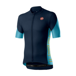 CASTELLI Cycling short sleeve jersey - ENTRATA V - blue/light blue