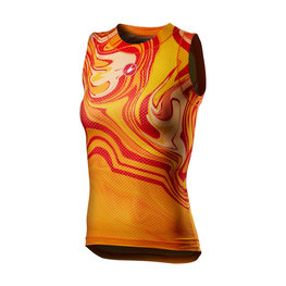 CASTELLI Cycling sleeve less t-shirt - PRO MESH W LADY - yellow/orange