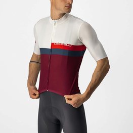 CASTELLI Cycling short sleeve jersey - A BLOCCO - beige/bordeaux/red/blue