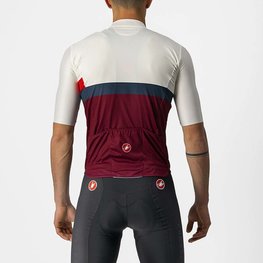 CASTELLI Cycling short sleeve jersey - A BLOCCO - beige/bordeaux/red/blue
