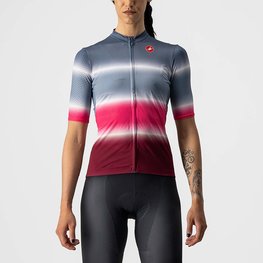 CASTELLI Cycling short sleeve jersey - DOLCE LADY - bordeaux/blue