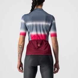 CASTELLI Cycling short sleeve jersey - DOLCE LADY - bordeaux/blue