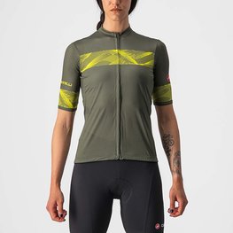 CASTELLI Cycling short sleeve jersey - FENICE LADY - yellow/green
