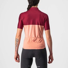 CASTELLI Cycling short sleeve jersey - VELOCISSIMA LADY - bordeaux/pink