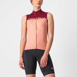 CASTELLI Cycling sleeveless jersey - VELOCISSIMA LADY - bordeaux/pink