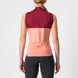 CASTELLI Cycling sleeveless jersey - VELOCISSIMA LADY - bordeaux/pink