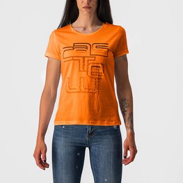 CASTELLI Cycling short sleeve t-shirt - BELLAGIO TEE LADY - orange