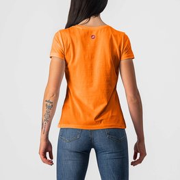 CASTELLI Cycling short sleeve t-shirt - BELLAGIO TEE LADY - orange