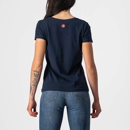 CASTELLI Cycling short sleeve t-shirt - BELLAGIO TEE LADY - blue