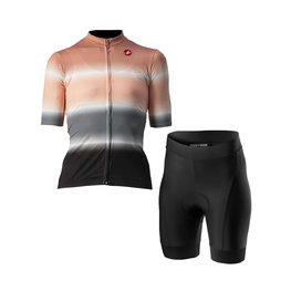 CASTELLI Cycling short sleeve jersey and shorts - DOLCE LADY - pink/grey/black