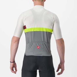 CASTELLI Cycling short sleeve jersey - A BLOCCO - bordeaux/grey/yellow/ivory