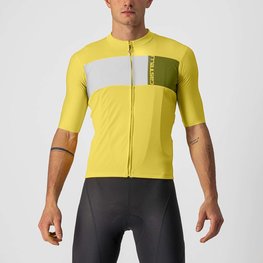 CASTELLI Cycling short sleeve jersey - PROLOGO VII - yellow/ivory