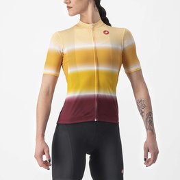 CASTELLI Cycling short sleeve jersey - DOLCE LADY - yellow/bordeaux