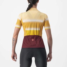 CASTELLI Cycling short sleeve jersey - DOLCE LADY - yellow/bordeaux