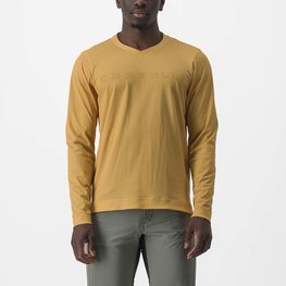 CASTELLI Cycling summer long sleeve jersey - TRAIL TECH 2 - yellow