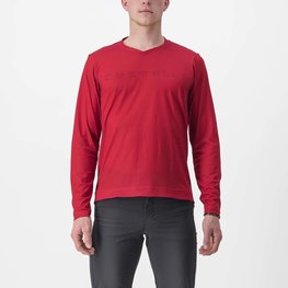 CASTELLI Cycling summer long sleeve jersey - TRAIL TECH 2 - red