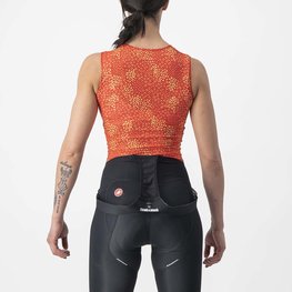 CASTELLI Cycling sleeve less t-shirt - PRO MESH 4 W LADY - orange