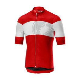 CASTELLI Cycling short sleeve jersey - RUOTA  - red/white