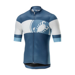 CASTELLI Cycling short sleeve jersey - RUOTA - blue/white