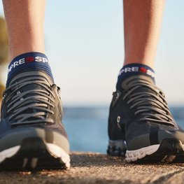 COMPRESSPORT Cycling ankle socks - PRO RACING 4.0 RUN - blue