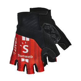 Cycling fingerless gloves - SUNWEB 2019  - red/black