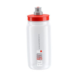 Cycling water bottle - FLY 550 ml  - red/transparent