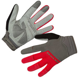 Cycling long-finger gloves - HUMMVEE PLUS II - grey/red
