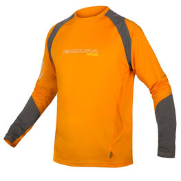 Cycling summer long sleeve jersey - MT500 BURNER SUMMER - grey/orange