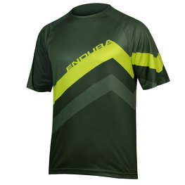 Cycling short sleeve t-shirt - SINGLETRACK CORE  - green/yellow