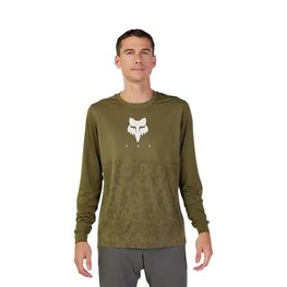 FOX Cycling summer long sleeve jersey - RANGER TRU DRI - green