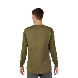 FOX Cycling summer long sleeve jersey - RANGER TRU DRI - green