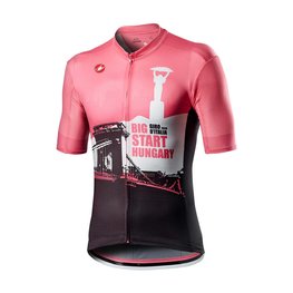 CASTELLI Cycling short sleeve jersey - HUNGARY BIG START - pink/black/white