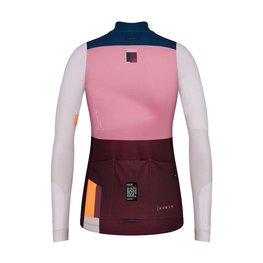 GOBIK Cycling winter long sleeve jersey - COBBLE LADY - pink/ivory/blue/bordeaux