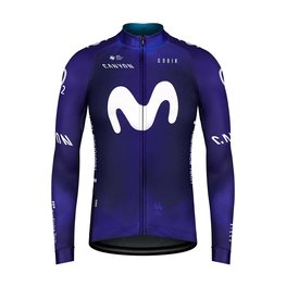 GOBIK Cycling winter long sleeve jersey - MOVISTAR 2023 PACER - blue/white