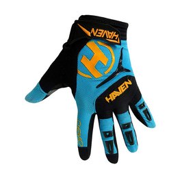 HAVEN Cycling long-finger gloves - DEMO LONG - blue/orange