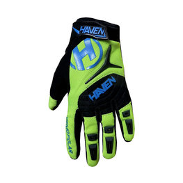HAVEN Cycling long-finger gloves - DEMO POLAR - blue/green/black