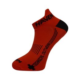 HAVEN Cycling ankle socks - SNAKE SILVER NEO - red/black