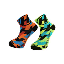 HAVEN Cyclingclassic socks - LITE SILVER NEO 2PAK - green/orange