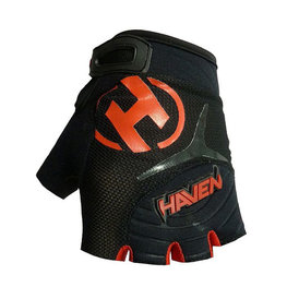 HAVEN Cycling fingerless gloves - DEMO KIDS - red/black