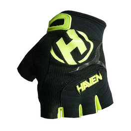 HAVEN Cycling fingerless gloves - DEMO KIDS - green/black