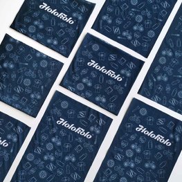 Cycling neckwarmer - HOLOKOLO MIDNIGHT - white/blue