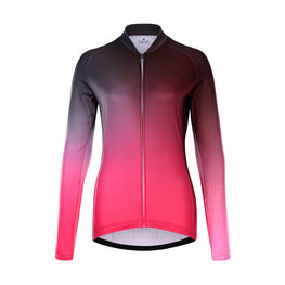 HOLOKOLO Cycling winter long sleeve jersey - DAZZLE LADY WINTER - pink/black