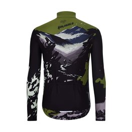 HOLOKOLO Cycling winter long sleeve jersey - CAMOUFLAGE WINTER - green/black